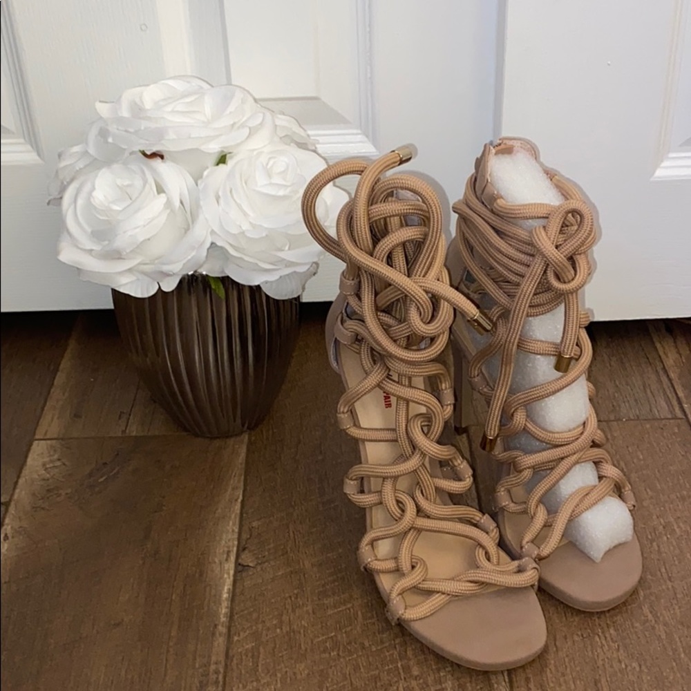 Blush Wild Pair Lace Up Sandals